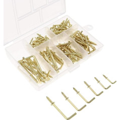 200pcs/set Metal Brass Cup Hooks Hanging Screws Wall Mounted Durable for Home Office Hardware Hooks