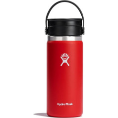 HYDRO FLASK - Ceļojumu termoss 473 ml (16oz) - Vakuumizolēts nerūsējošā tērauda termoss - Necaurlaidīgs elastīgs vāciņš - Termoss kafijai - Atvēršanas izmērs - Goji