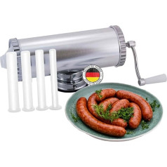 Kolbasa desu šļirces desu pildīšanas mašīna ar 4 pildīšanas caurulēm, Bratwurst desu pildītājs, desu prese, BBQ grils