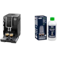 De'Longhi Dinamica ECAM 350.15.B Pilnībā automātisks kafijas automāts ar piena putu sprauslu kapučīno, espresso un kafijas tiešās izvēles pogām un digitālo displeju, 2 tasīšu funkcija, melns ar