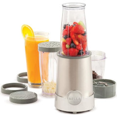 Блендер BELLA Personal Size Rocket Blender, идеально подходит для смузи, коктейлей и здоровых напитков, легко измельчается, база с мотором 285 Вт, набор блен