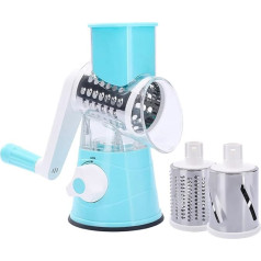 ROSEBEAR Rotary Käsereibe, Gemüsehobel, Manueller Slicer Safe Grinder mit 3 austauschbaren Klingen für Nüsse, Karotte, Hashbrown, Knoblauch, Walnuss