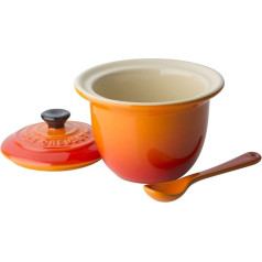 Le Creuset Serviertöpfchen mit Löffel aus Steinzeug, Ø 10,2 cm, 0,2 L, Ofenrot, 91037400090000