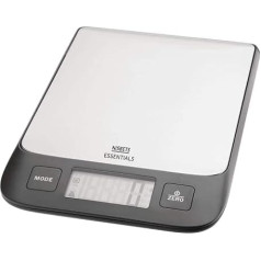 Nisbets Essentials elektroniskie svari ar nerūsējošā tērauda plāksnīti un lielu digitālo displeju - L220 x W150 x H20 mm - līdz 5 kg