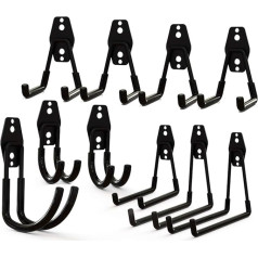 Garage Hooks Garage Storage Hooks Black Heavy Duty Wall Mount Organizer Tool Storage for Power Tools Ladder Hooks (10 Packs)