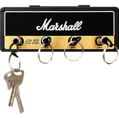 Marshall Key Storage Key Holder, Key Holder, Wall Mounted Key Hook JCM800 Guitar Amp Key Holder, Black, Key Board Including 4 Pieces Key Ring (1 Set)