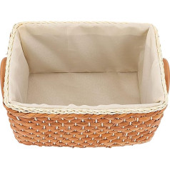 BESTonZON Seagrass Basket Braided Basket Storage Basket Straw Shelf Basket Snack Basket Straw Basket Rattan Basket with Handle Laundry Basket Wicker Basket Decorative Basket Toy Storage Coffee