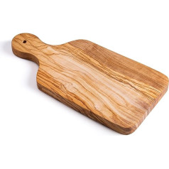 DARIDO Rustic Olive Wood divpusējā dēlis ar rokturi - roku darbs - Aptuveni 35 x 17 (+-3 cm) - Servēšanas dēlis - Brokastu dēlis - Siera dēlītis - Siera dēlītis - Virtuves griešanas dēlis