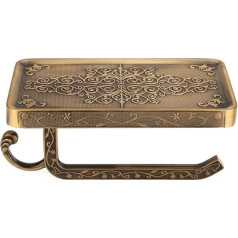 Vintage vannas istabas tualetes papīra turētājs Antique Brass Roll Tissue Wall Vannas istabas virtuves tualetes papīra turētājs ar mobilā tālruņa turētāju (antīkā krāsa)