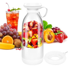 Gobesty Portable Juicer Blender Bottle, 350ml Mini Mixer Smoothie Machine Milkshake Mixer with USB Rechargeable Multifunctional Personal Mixer Gym White