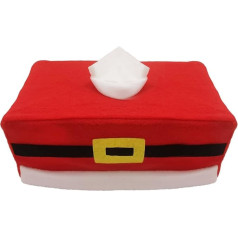 ZARSIO Tissue Box Cover Rectangle Santa Snowman Paper Towel Holder Christmas Decoration (Santa Belt)