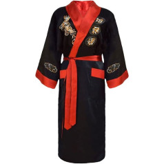 Bon amixyl Unisex peldmēteļi Kimono Japāņu ķīniešu pūķis Pidžama Kardigāns Kimono halāts Satīns