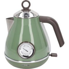 1.7L Kettle, Pressure Boil Tea Maker with Large Temperature Display, Retro Paint Stainless Steel Kettle, Automatic Shut-Off and Boil Dry Protection (Dark Green)