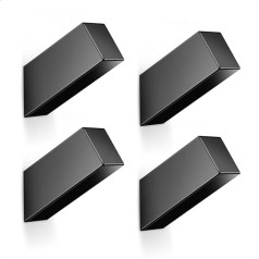 GUWINA Wall Coat Hooks, Black Diagonal Square, 4 Minimalist Coat Hooks, Square Wall Hooks for Hanging Robes, Hats, Ideal for Bedroom, Bathroom, Hat Hooks with Screws