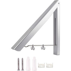 HONGXIN-SHOP Foldable Clothes Hooks Aluminium Folding Wall Clothes Rack Space Saving Coat Hook Suitable for Living Room Bathrooms Bedroom Balcony Corners Office Hotel Silver