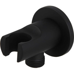 Solid Brass Wall Bracket with Water Supply Angle, Shower Enclosure, Matt Black Finish