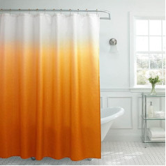 Creative Home Ideas - Duschvorhang-Set aus Strukturiertem Stoff, inklusive 12 leicht gleitenden Metallringen, moderner Badezimmer-Dekor, maschinenwaschbar, Maße: 177,8 x 182,9 cm, Orange Ombre