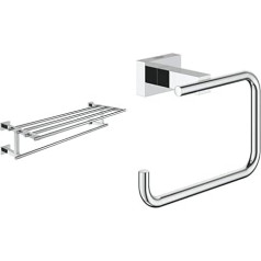 Grohe Essentials Cube piederumi Vannas multi vannas dvieļu turētājs, hroms, 40512001 & Essentials | Vannas piederumi - tualetes papīra turētājs | 40507001