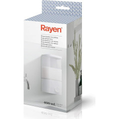 Rayen Ziepju dozators, balts, izmēri: 9 x 8 x 18,8 cm. Dispensador de jabón 1 compartimento blanco. Izmērs - 9 x 8 x 18,5 cm, silikona, balts.