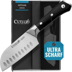 Cutluxe Santoku nazis - 13 cm universāls virtuves nazis - Vācu kaltais tērauds ar augstu oglekļa saturu - Pilnībā griezīgs un ass nazis - Ergonomisks roktura dizains - Artisan Series