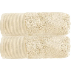 Allure Bath Fashions drošas, 60% Bambus & 40% Baumwolle, Marlborough Collection, 2 x Schnell trocknendes Handtücher-Set, 50 x 90 cm, 550 GSM in Sand Handtuch-Set 2X Handtücher