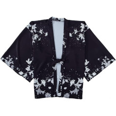 G-LIKE Japāņu kimono ziedu apdare - tradicionālā Haori spalvu auduma kostīmu halāts virsjaka saules aizsardzības jaka antīkā stila naktskrekls peldmēteļi sievietēm