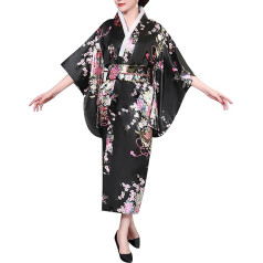 Bon amixyl Japanisch Kimono Robe Yukata Schlafanzug Schwarz