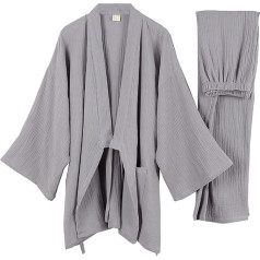 Japāņu kimono vaļēju ikdienas mājas pidžamas vīriešiem naktsveļa izmērs XL O64, krāsa64-XL