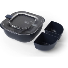 monbento - LunchBox MB Gourmet Deep Denim ar nodalījumiem, ražots Francijā - Izturīgs pret noplūdi - LunchBox ideāli piemērots birojam/ēdiena pagatavošanai/skolā - BPA nesatur BPA - Pusdienu kārba Pārtikas konteiners