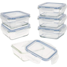 AKTIVE - Pack of 6 Airtight Glass Jars, Microwavable 4.9