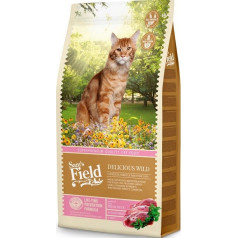 Sams Field Sausas kačių ėdalas : Sams Field Duck and Chicken for Adult Cats 7,5 kg.