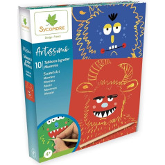 Sycomore CREA002 Artissimo-Scratch Art Design Monster Crafts for Children from 4 Years Sycomore CREA002, Multi-Colour