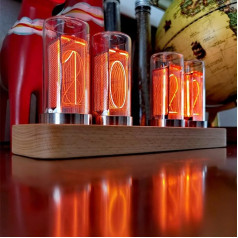 LED Nixie pulkstenis, digitālais cauruļu pulkstenis, regulējamas krāsas radošais Nixie cauruļu pulkstenis ar kalendāra taimera funkciju, spīdošs pulkstenis ar C tipa USB, DIY pielāgots foto displejs, mīļotājiem, draugam,