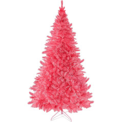 Prextex Pink Christmas Tree - 1,80 м в высоту, 1200 верхушек - высококачественная складная розовая искусственная ель, легкая и простая в сборке, с металличес