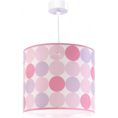 Dalber Lampe kinderzimmer, kinderlampe Pendelleuchte Hängelampe, Deckenleuchte Kinder, Deckenlampe kinderzimmer Colors Rosa Punkte 62002S, E27