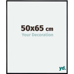 yd. Your Decoration Evreux Picture Frame, 50 x 65 cm, plastmasas bilžu rāmis ar akrila stiklu, antirefleksīvs, matēts, melns, 50 x 65 cm foto rāmis