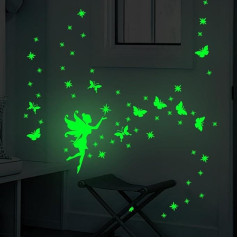 Gaismojoša sienas uzlīme bērnu istabai Fairy, sienas uzlīme Butterflies Fairies Gaismojoša fluorescējoša sienas uzlīme bērnu meitenēm bērnu istabas dekorēšanai pour Bébé-Décoration Miroir