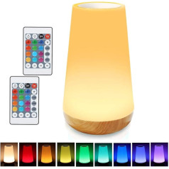 TAIPOW Bedside Lamp, Children’s Night Light/Remote Control Table Lamp/Dimmable Colour Changing Night Lamp with USB Charging Touch Control for Bedroom/Children's Room/Birthday Gift