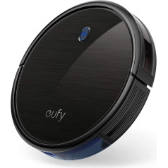 eufy RoboVac 11S (Slim) robotizētais putekļsūcējs ar BoostIQ, īpaši plāns, ar spēcīgu 1300Pa sūkšanas jaudu, ar zemu trokšņa līmeni, pašuzlādējošs robotizētais putekļsūcējs, cietām grīdām un vidēji augstiem paklājiem (melns)