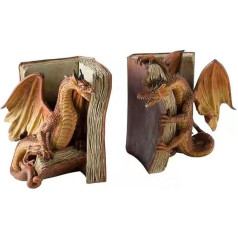 Grāmatzīmes Resin Dragon Statue, Funny Dragon Desktop Bookend mājas biroja grāmatu plaukta dekorēšanai