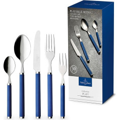 Villeroy & Boch - Play! Blue Ocean Tafelbesteck, 30 Teilig 6 Personen, Spülmaschinenfest, Besteck Blau Bunte Griffe, Besteck Mit Kunststoffgriffen, Besteck Set, Essbesteck, Messer, Gabel, Löffel