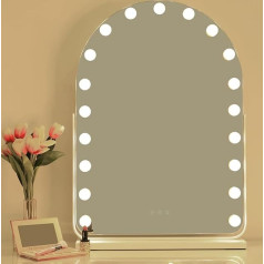 OUO Hollywood Mirror Зеркало для макияжа со светодиодной подсветкой, Arc Smart Touch Control Makeup Mirror, 3 режима освещения, регулируемая яркость, настольное зерк