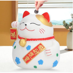 Tissting Neko Lucky Cat naudas kaste, ķīniešu Feng Shui Lucky Cat attēls Maneki Neko naudas kaste zēniem meitenēm mājas dekorēšanai dzimšanas dienas dāvanas (17 cm / 6,9 collas)