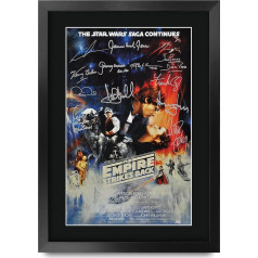 HWC Trading Star Wars The Empire Strikes Back A3 Framed Signed Printed Autographs Picture Print Photo Display Gift For Movie Fans