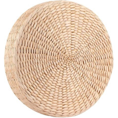 Joyzan Handmade Floor Stool Mat Round Tatami Pad Woven Straw Flat Seat Cushion Foot Stool Floor Cushion Tea Ceremony Home Decoration for Meditation Zen Yoga Practice