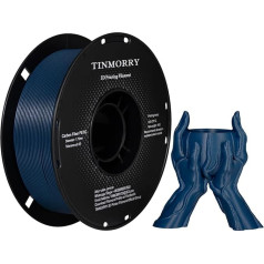 TINMORRY PETG-CF 3D drukāšanas materiāls, saderīgs ar Bambu FDM 3D printeri, 1 kg, 1 spolīte, zils, 1 kg, PETG, 1,75 mm, oglekļa šķiedras PETG pavediens, 1,75 mm, TINMORRY PETG-CF 3D drukāšanas materiāls, saderīgs ar Bambu FDM 3D printeri, zil