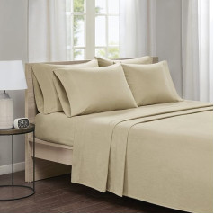 Comfort Spaces King King Solid Tan Flat Sheet ar spilvenu pārvalkiem