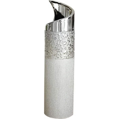 Moderne Deko vāze Blumenvase Tischvase aus Keramik champagner silber Höhe 40 cm