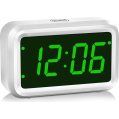 Timegyro LED digitālais pulkstenis ar bateriju darbināms modinātājs guļamistabai LED/LCD displejs Pārslēdzams ar diviem LED spilgtuma līmeņiem 12/24Hr Snooze