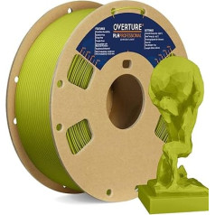 OVERTURE PLA Plus (PLA+) PLA filaments 1,75 mm, profesionāla PLA izturība, 1 kg filamenta, izmēru precizitāte 99% ticamība +/- 0,03 mm, 3D printeriem (olīvzaļš)